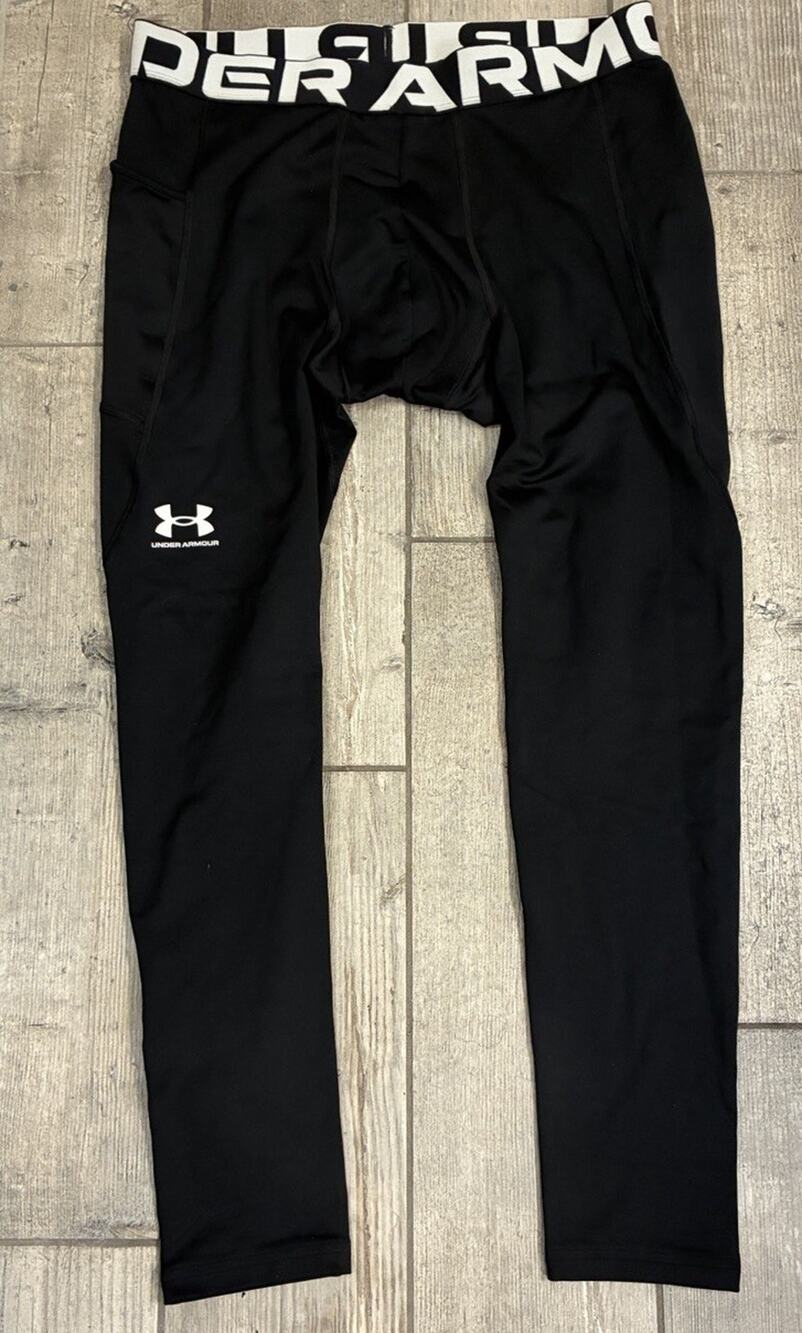 Under Armour Mens ColdGear Compression Leggings Black XL 1366075 Pocket